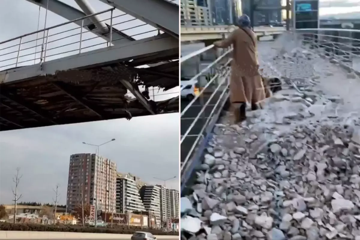 Ankara’da metronun yanı başındaki üstgeçidin son hali bu